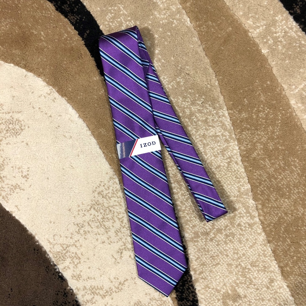 Men’s IZOD Purple, Blue, Teal, White Stripe Tie